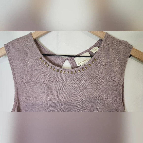 Cynthia Rowley Womens 100% Linen Top Size M Muted Lilac Rhinestones Resort - Picture 6 of 8